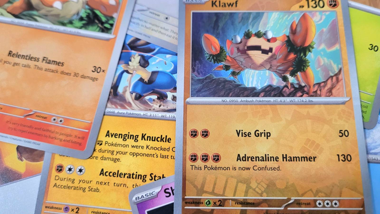 pokemon scarlet violet tcg cards klawf lucario growlithe