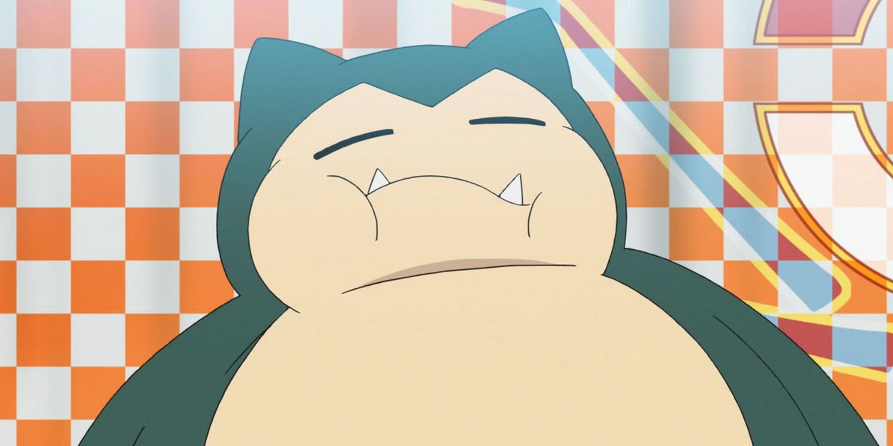 A screenshot of Snorlax eating in the Pokemon anime.