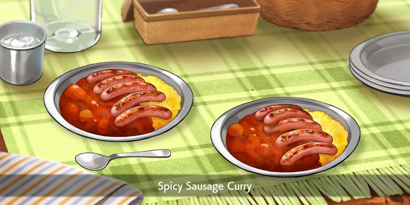 Two plates of spicy Sausage Curry from Pokemon Sword and Shield