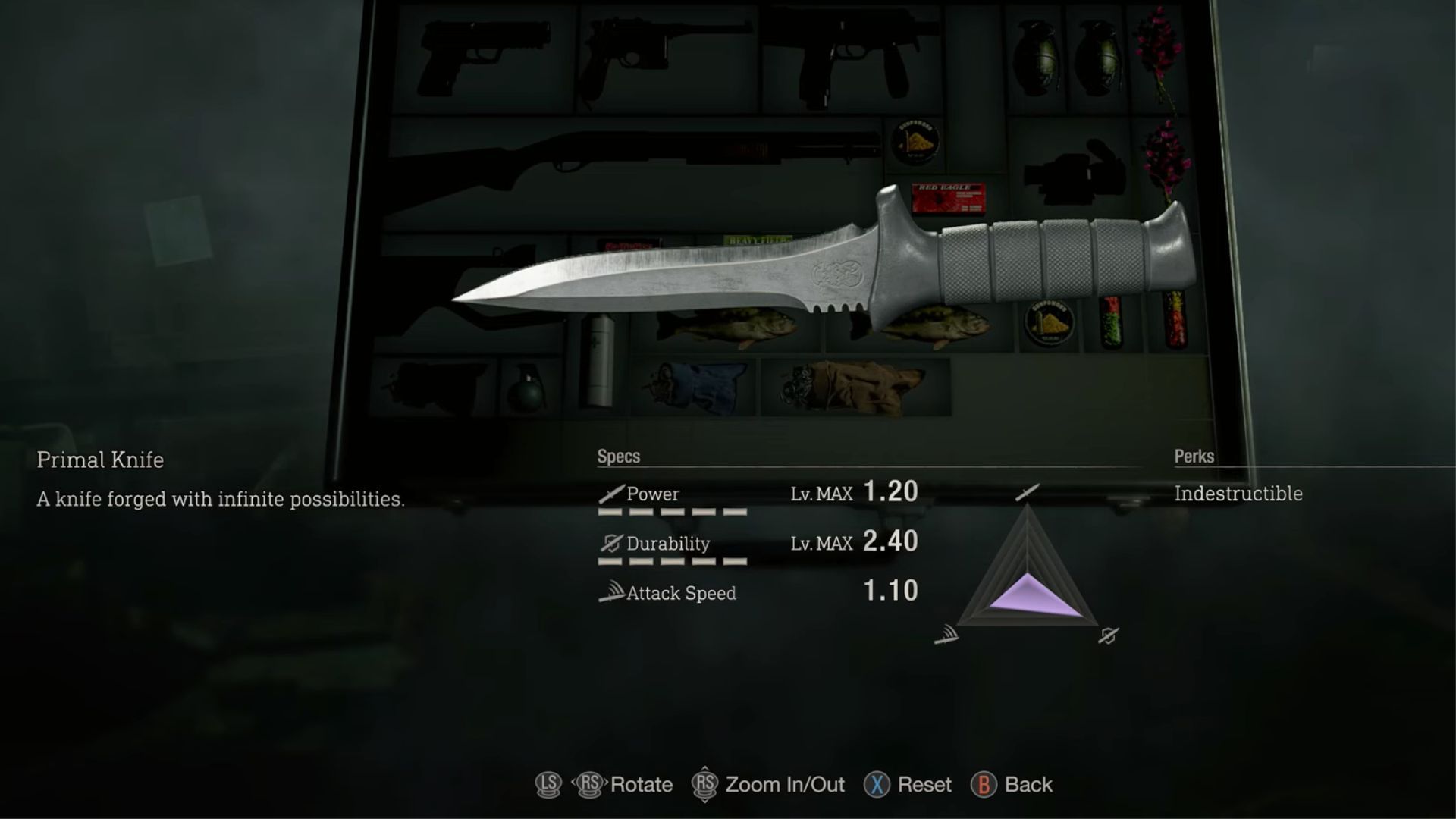 image showing the prize for destroying all 16 clockwork castellans in the resident evil 4 remake. 