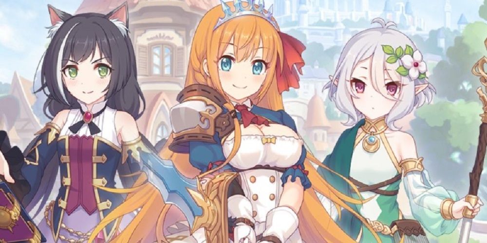 Karyl, Pecorine, and Kokkoro as they appear in the Princess Connect! Re:Dive game