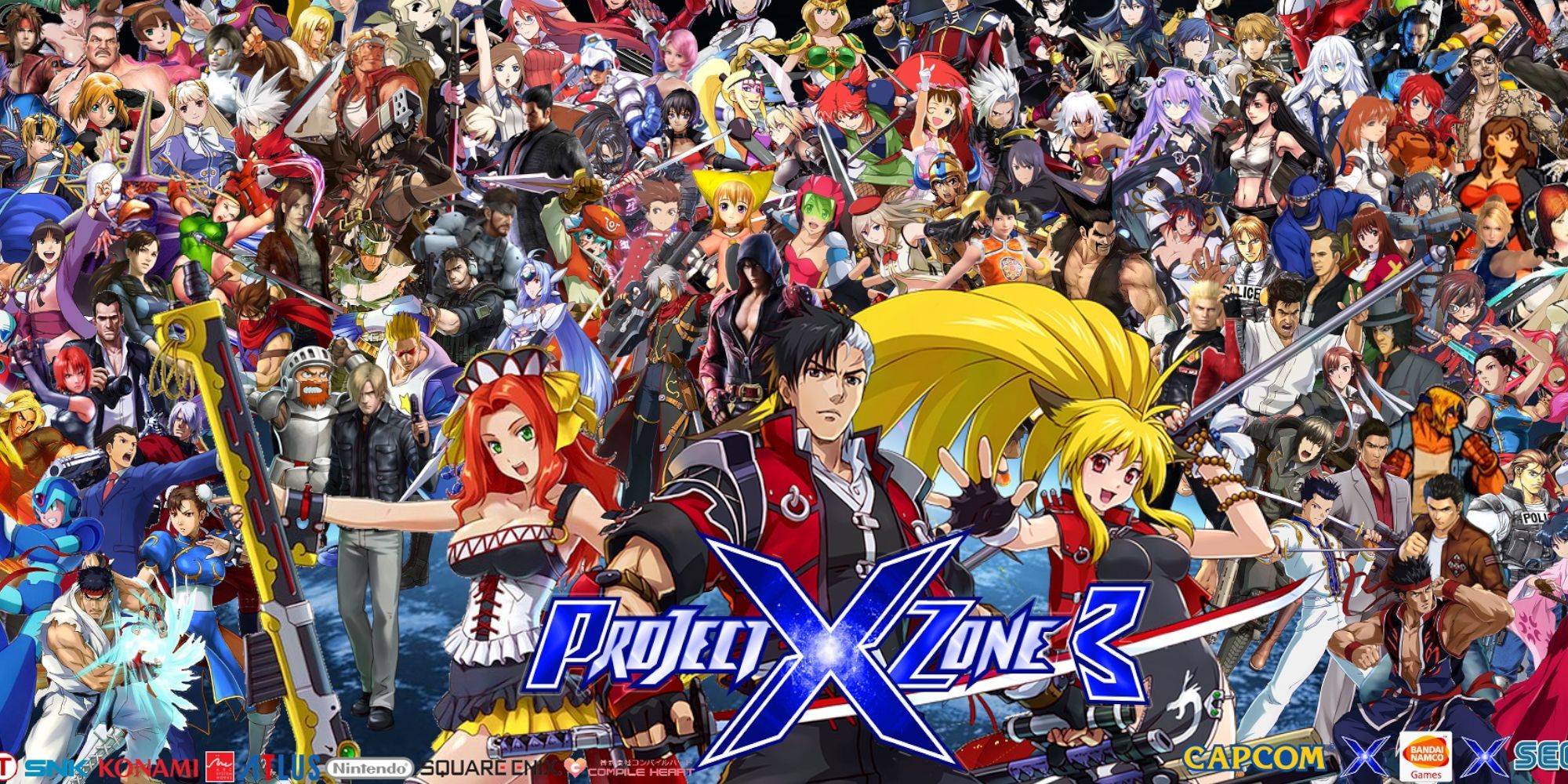 Project x Zone 2 art with character roster