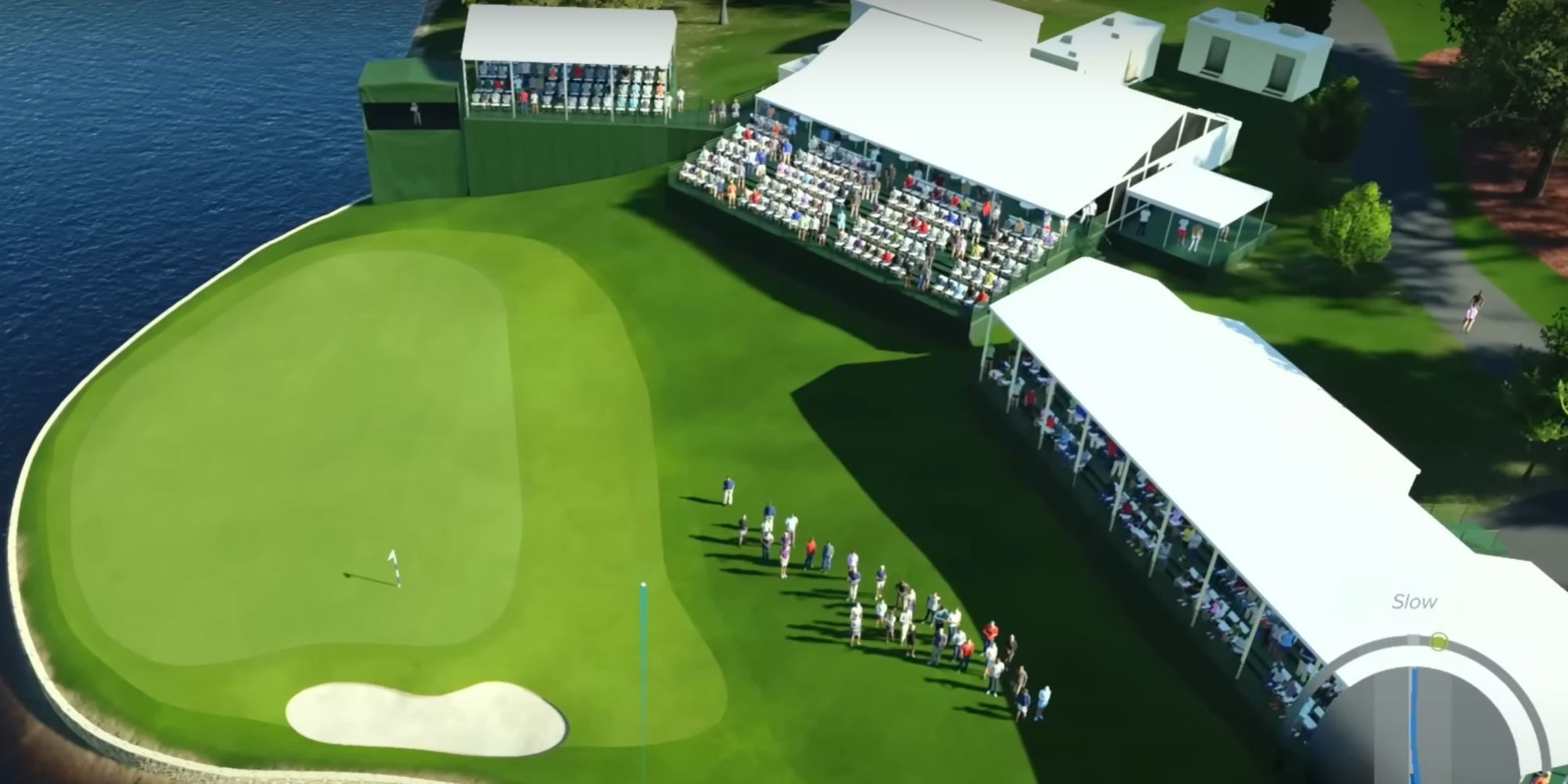 The 17th hole of Quail Hollow in EA Sports PGA Tour 