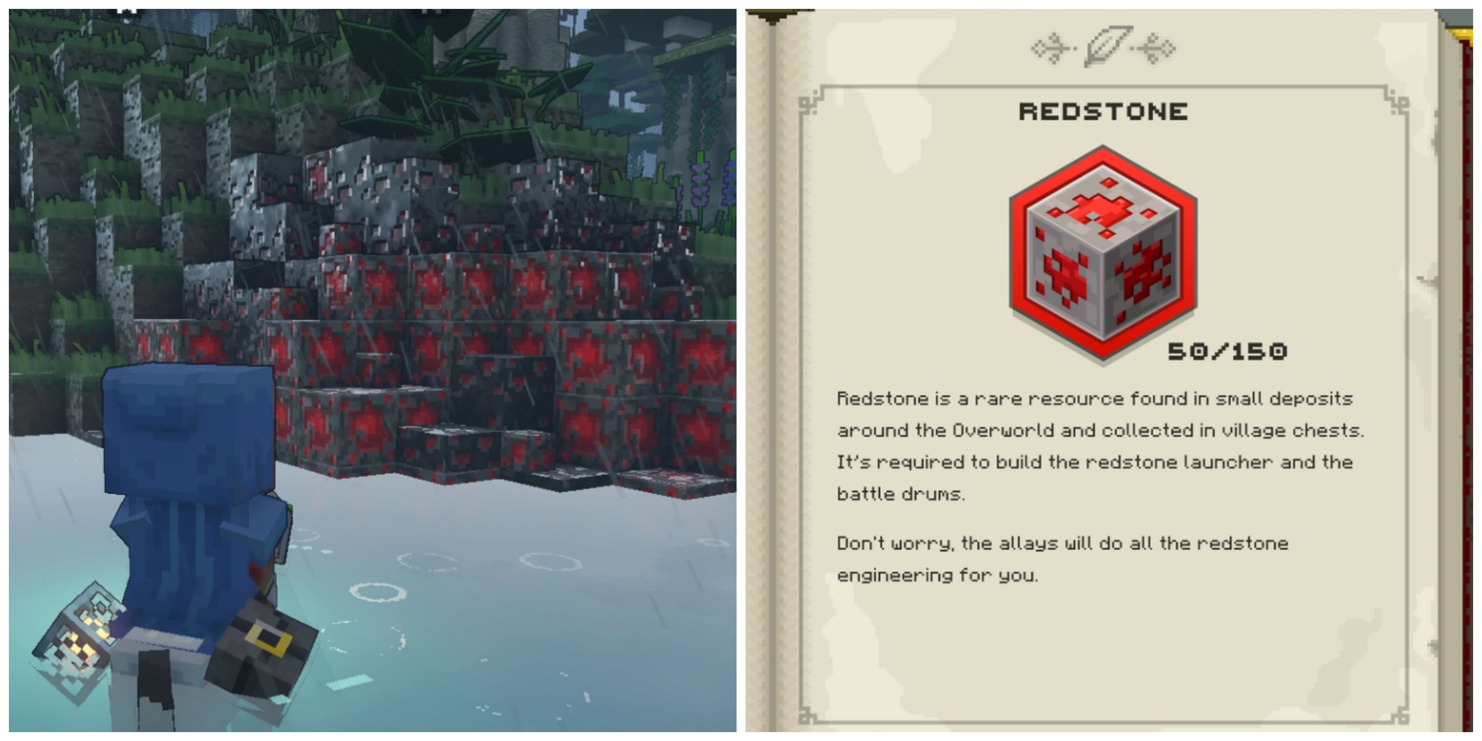 Finding Redstone in Minecraft Legends