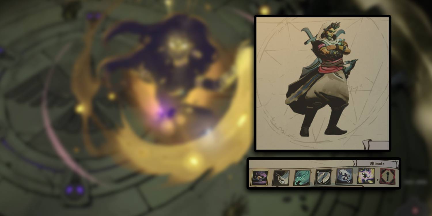 Ravenswatch - Aladdin Screenshot With PNG Of Character And Skills On Top