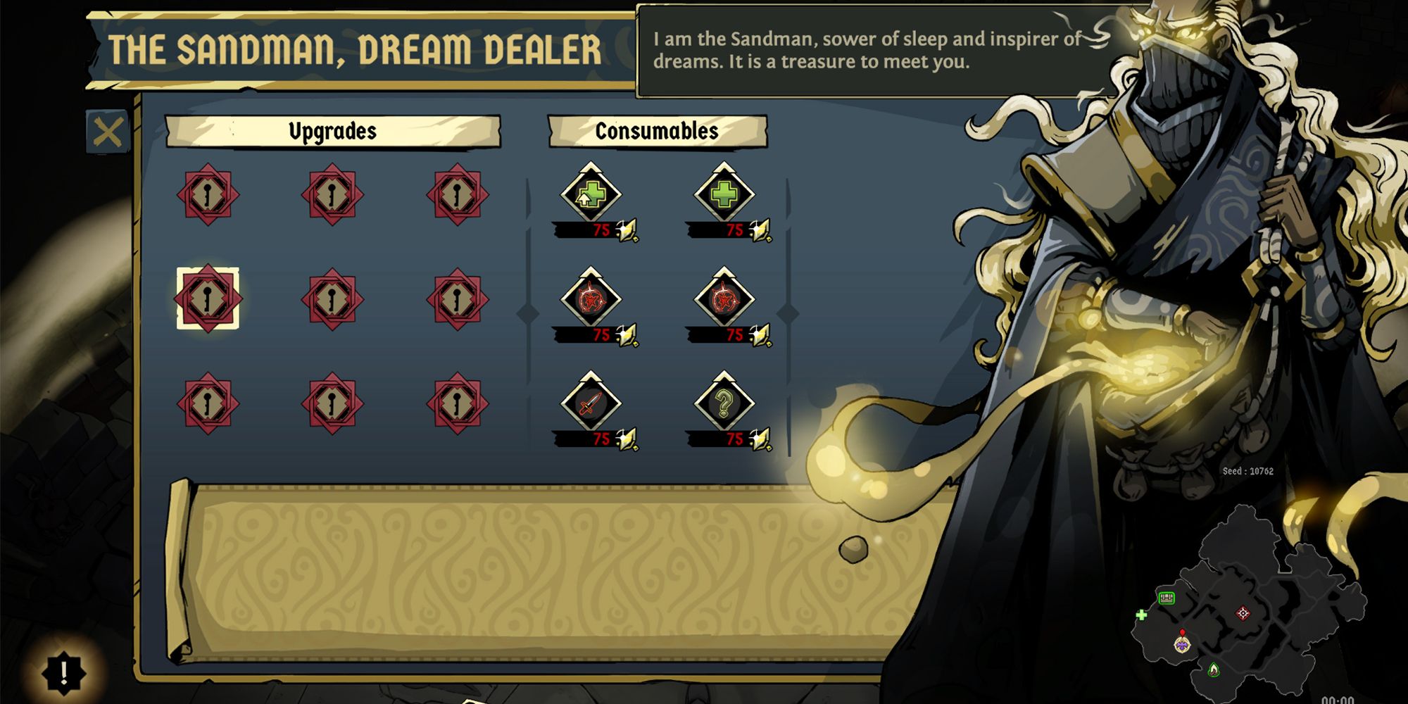 Ravenswatch - Interacting With Sandman Menu