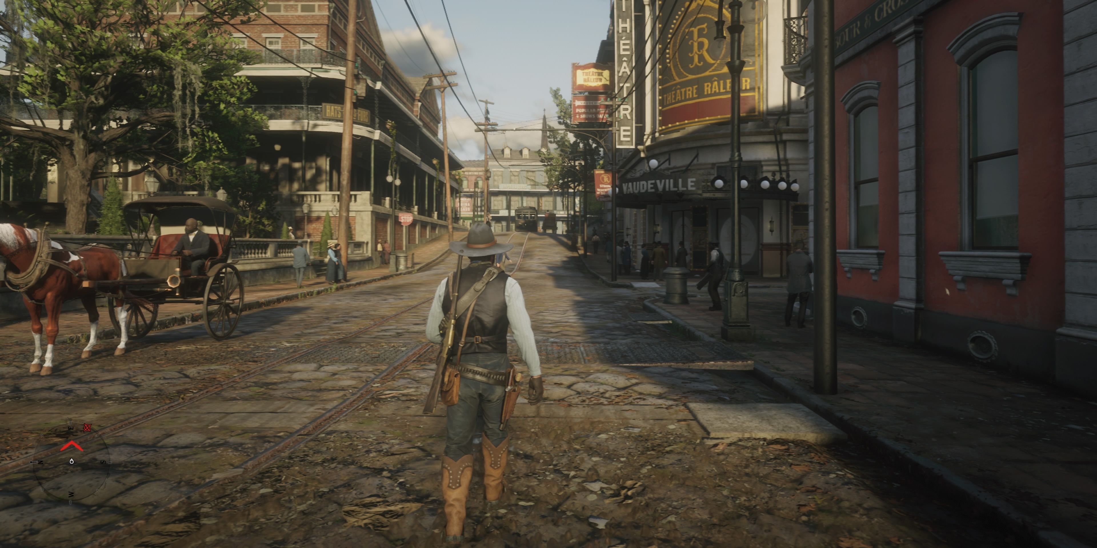 Red Dead Redemption 2 Arthur Walking Through Town