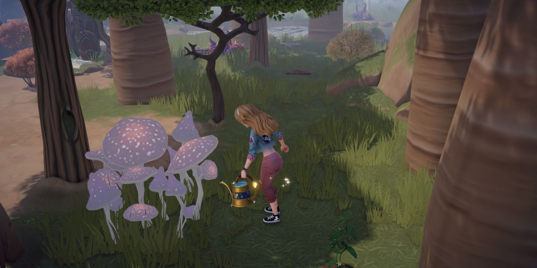 remove big cluster of purple mushroom in disney dreamlight valley