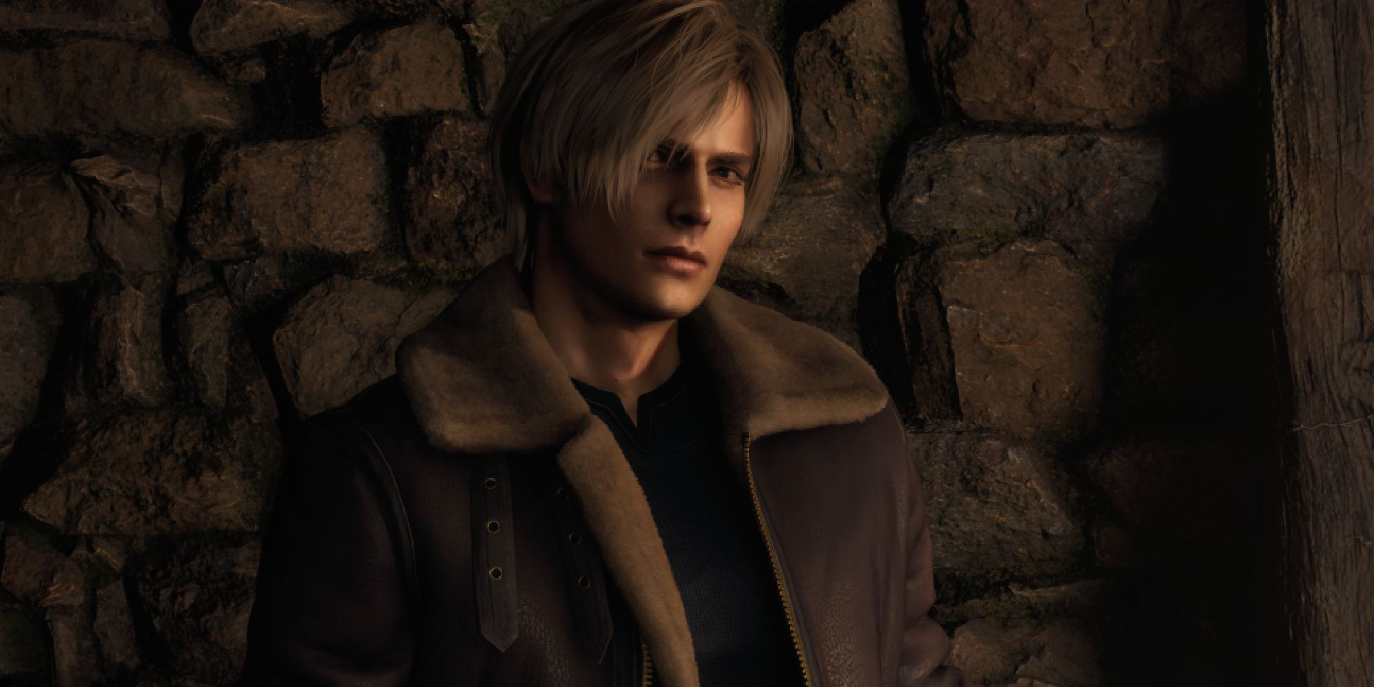 Leon in the new graphics of the RE Engine but with his classical 2005 look. 