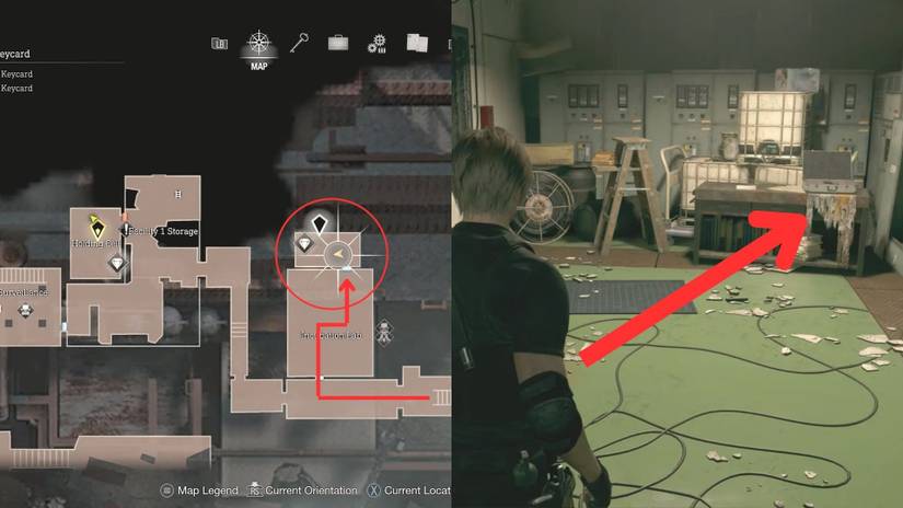 image showing the biosensor location in the resident evil 4 remake.