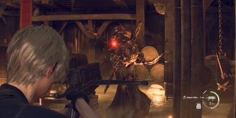 Resident Evil 4 Remake bolt thrower weapon attachable mines