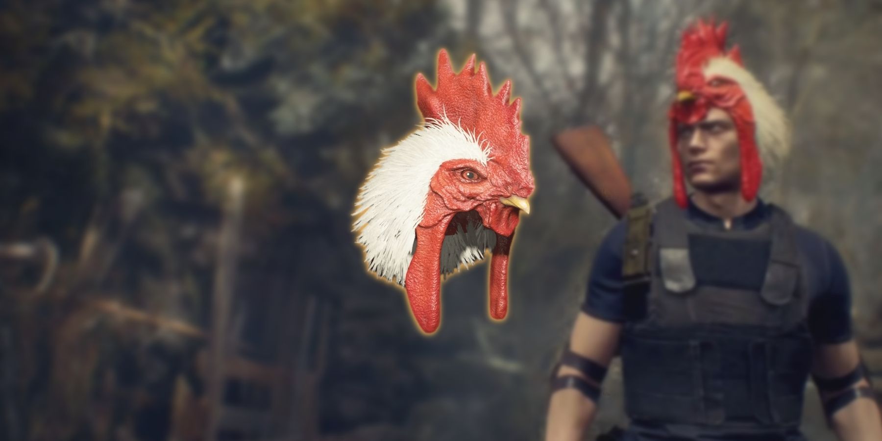 image showing the chicken hat in the resident evil 4 remake.