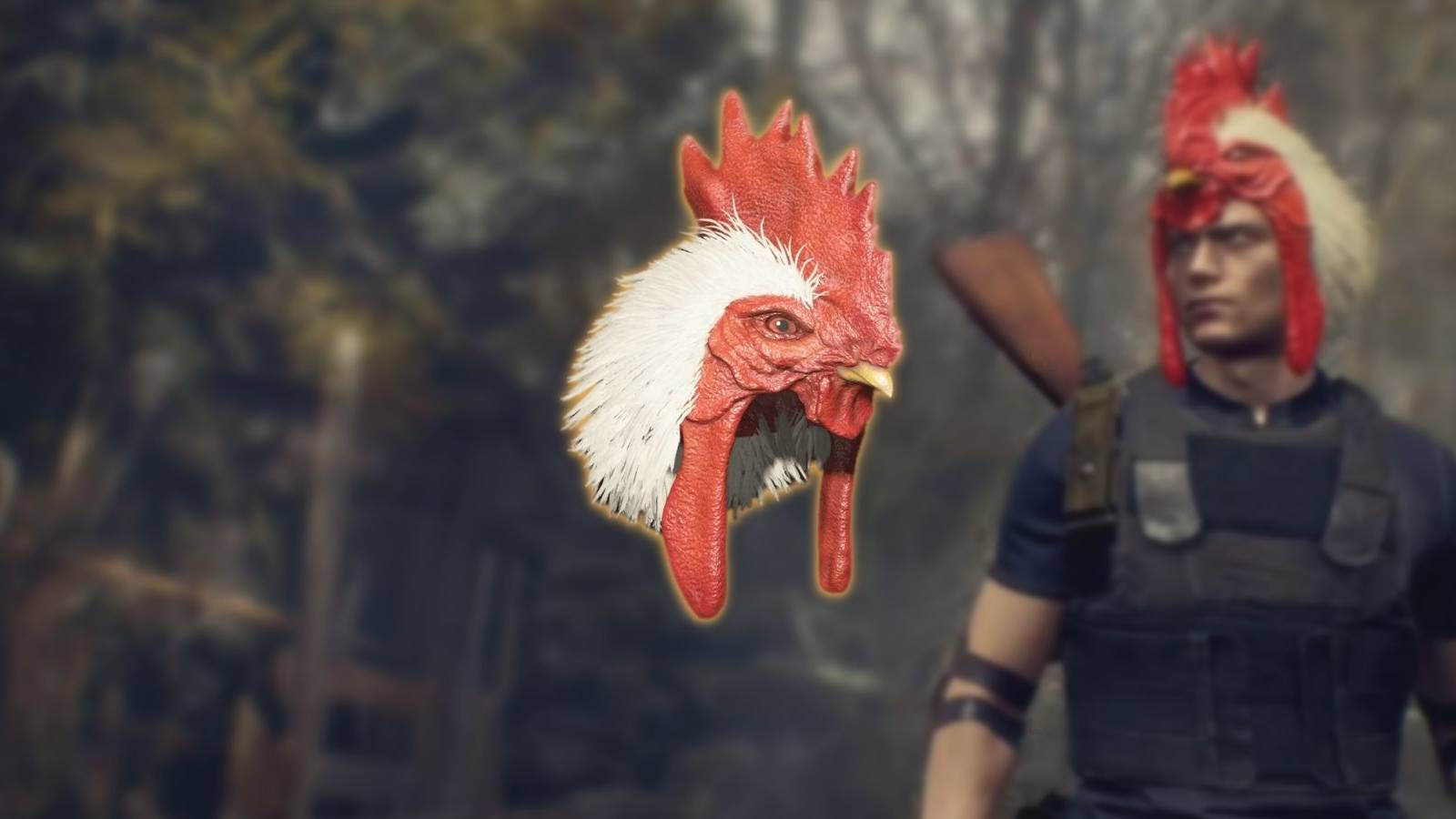 image showing the chicken hat in the resident evil 4 remake.