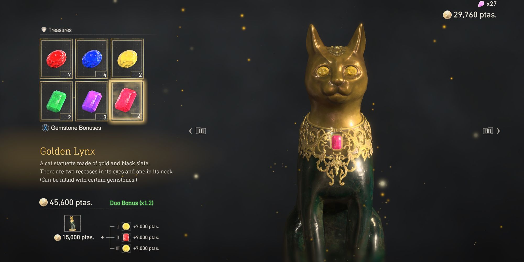 Resident Evil 4 remake golden lynx best gemstone bonuses combination