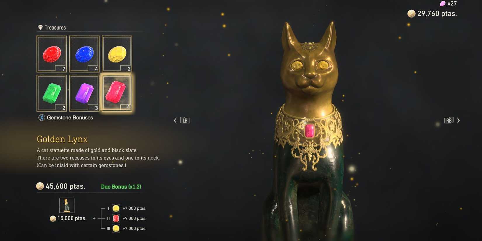 Resident Evil 4 remake golden lynx best gemstone bonuses combination