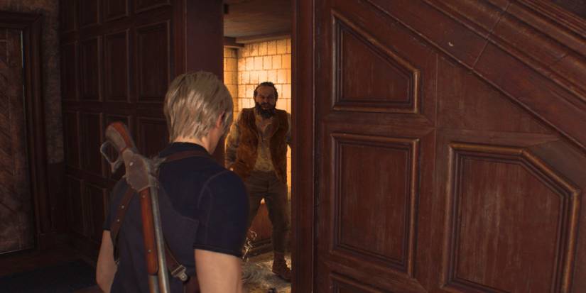 resident evil 4 remake manor house toilet Ganado jump scare