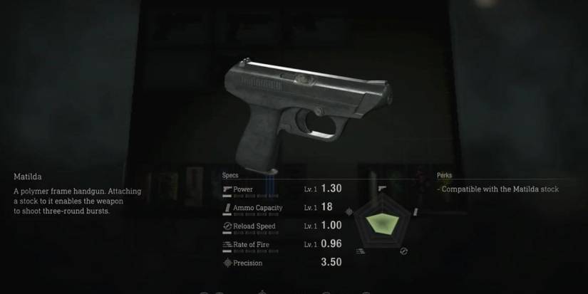 image showing matilda, a handgun in the resident evil 4 remake.