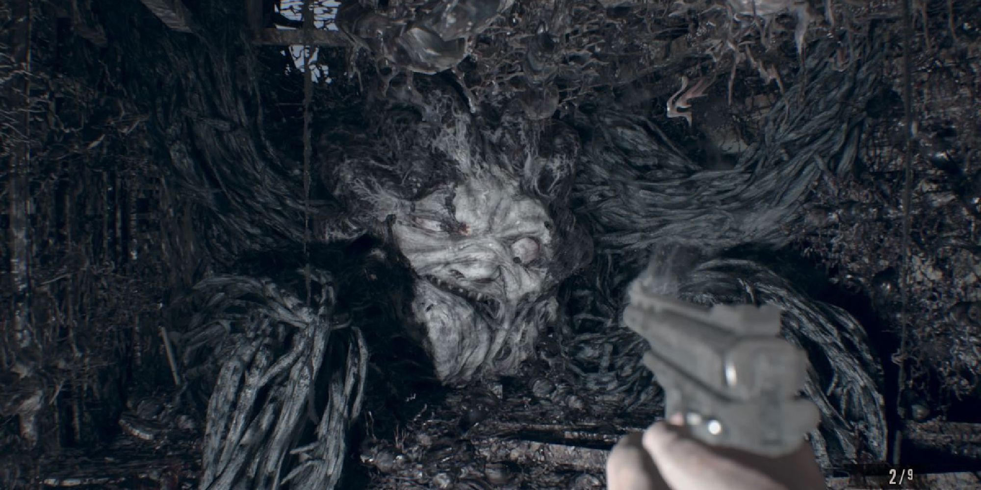 Eveline in her final mold form in Resident Evil 7.