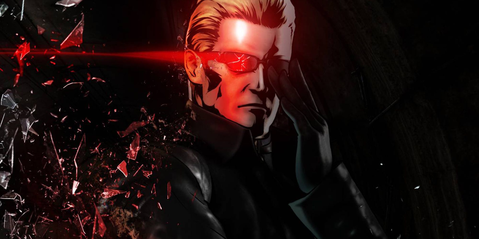 Resident Evil  - Albert Wesker Wallpaper Showing Glowing Red Eye