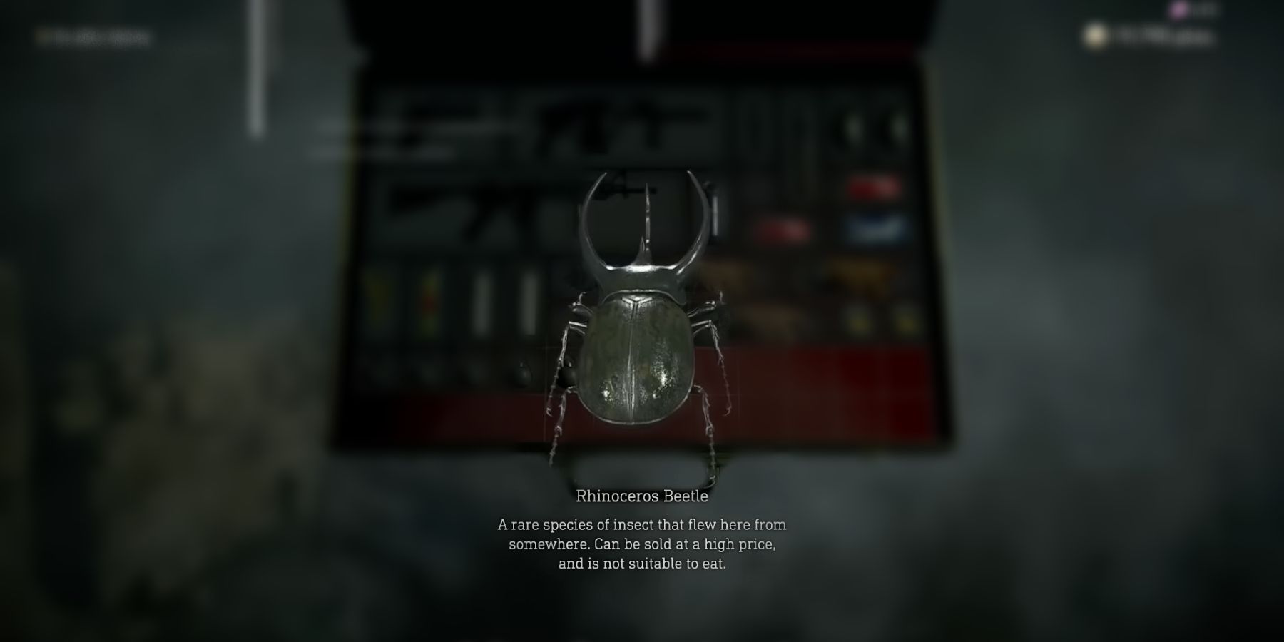 gambar yang menunjukkan kumbang badak di remake residen evil 4.