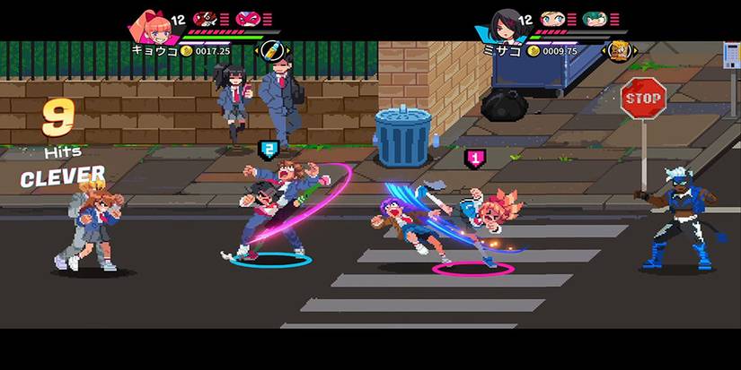 Misako and Kyoko Fighting Off Ruffians