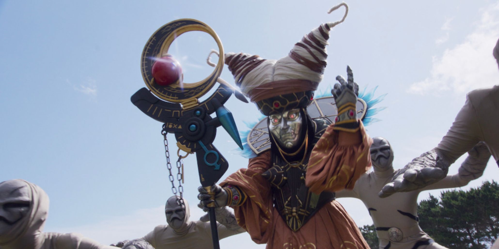 Robo Rita Repulsa with her staff in Power Rangers Once And Always