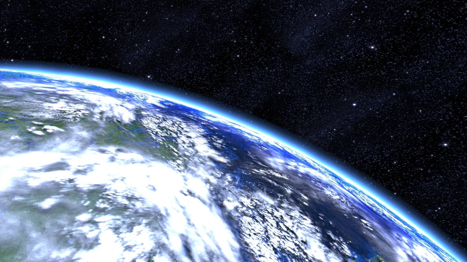 A screenshot from Mass Effect showing Earth