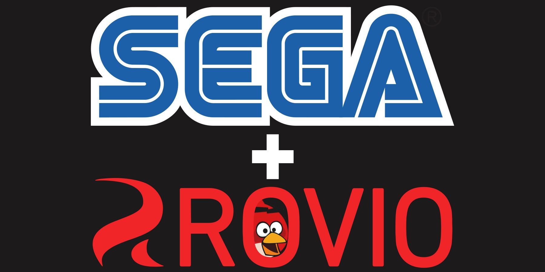 Sega plus Rovio logos with red Angry Bird