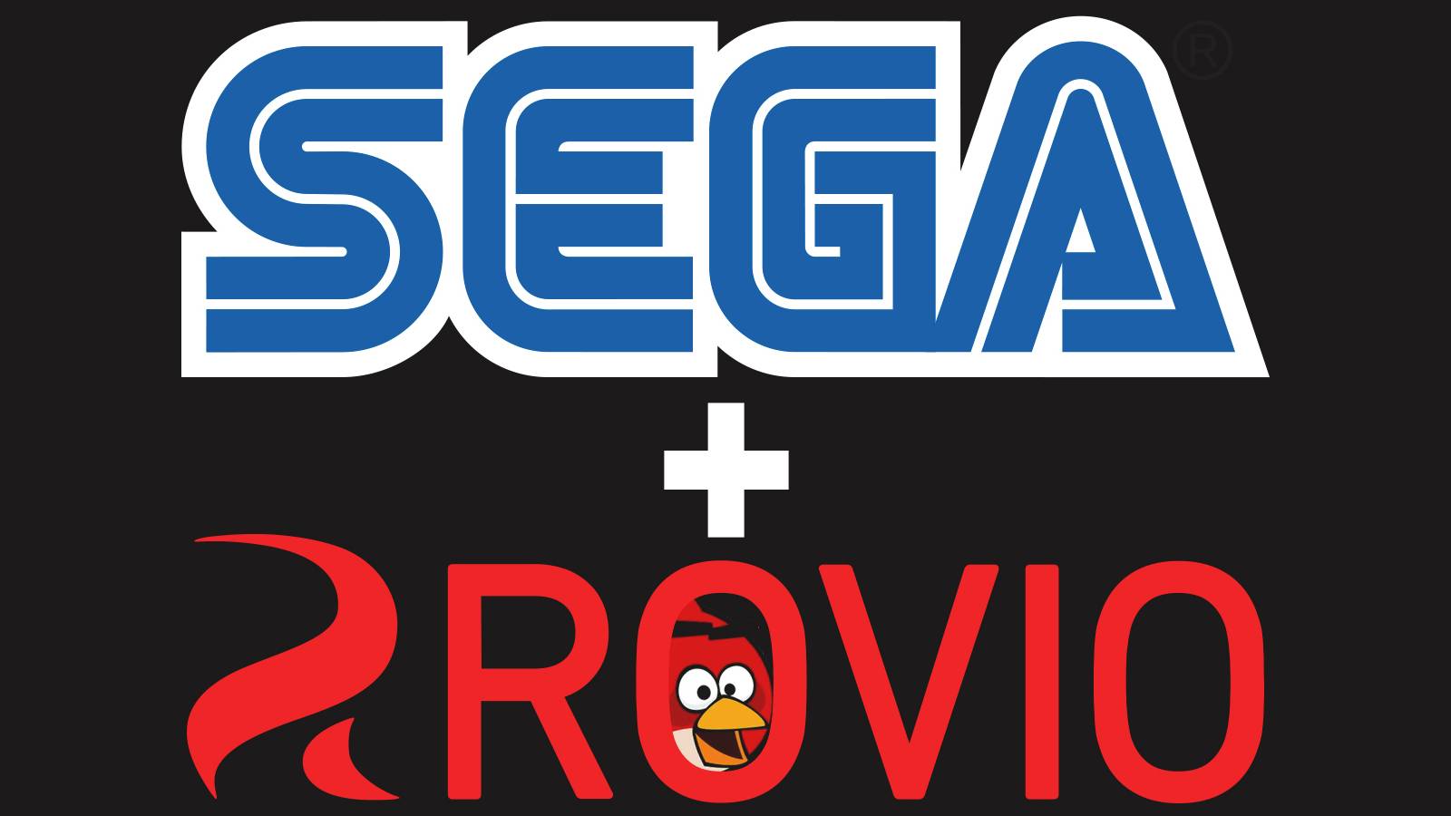 Sega plus Rovio logos with red Angry Bird