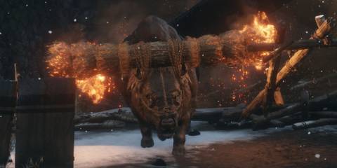 Sekiro Shadows Die Twice - Blazing Bull Charging Toward Camera