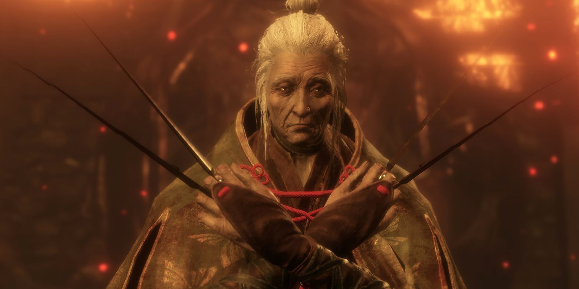 Sekiro Shadows Die Twice - Lady Butterfly Looking Very Deadpan With Weapons Drawn