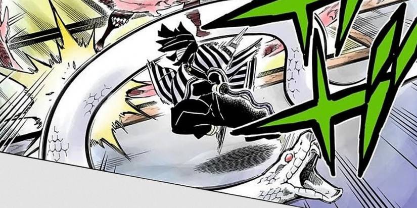 Serpent Breathing First Form - Winding Serpent Slash in Demon Slayer