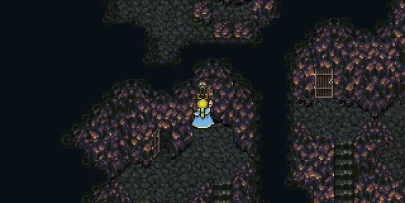 Edgar flips a switch in Final Fantasy 6