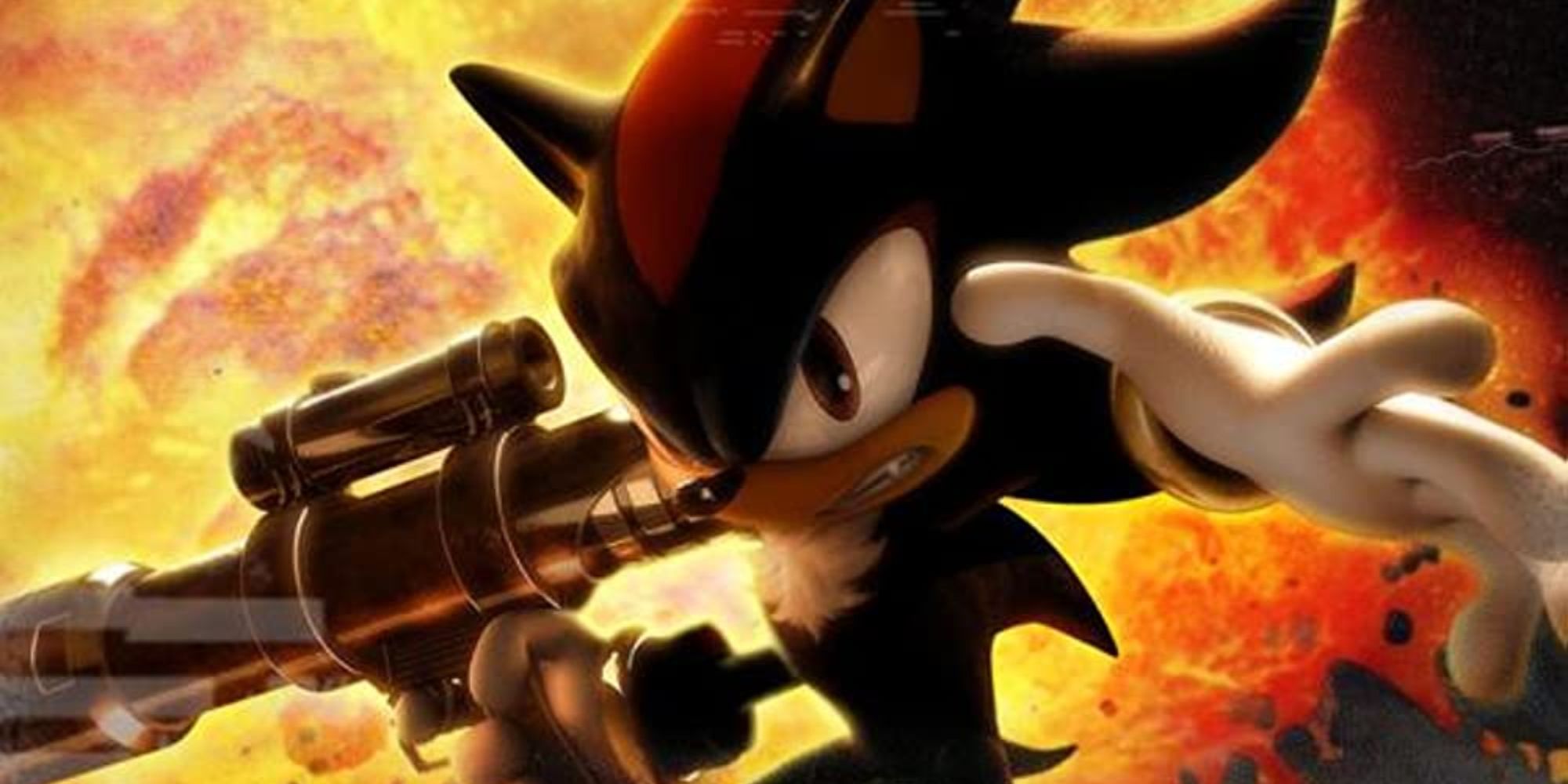 Shadow holding a gun