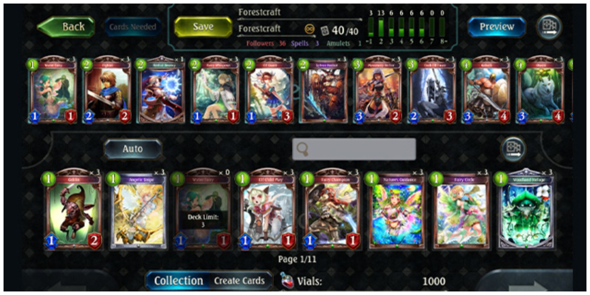 Shadowverse card collection