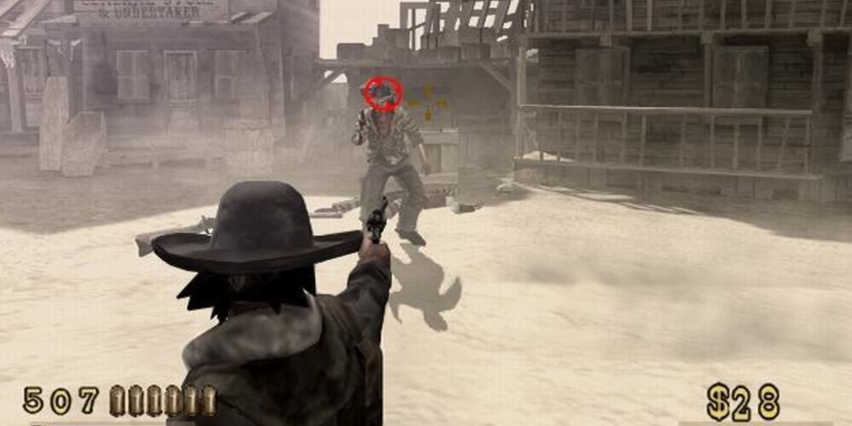 Shooting an enemy in Red Dead Revolver
