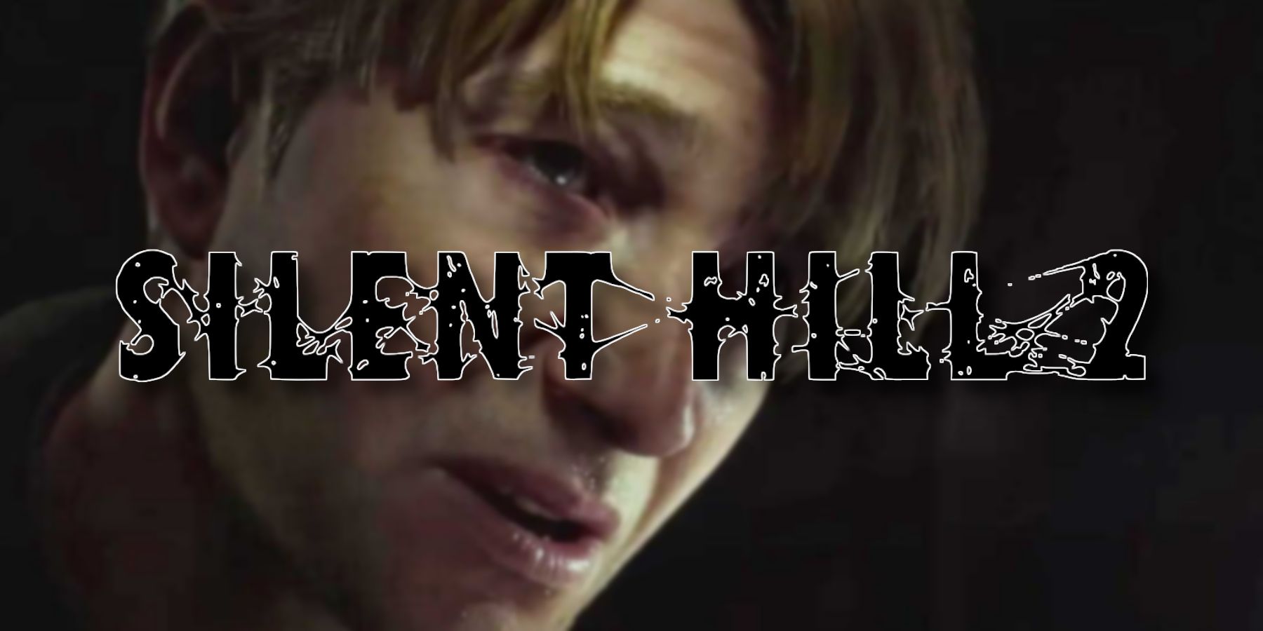 Silent Hill 2 logo with a close-up of James Sunderland from the remake behind it.