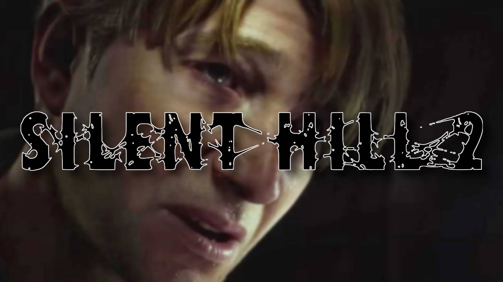 Silent Hill 2 logo with a close-up of James Sunderland from the remake behind it.