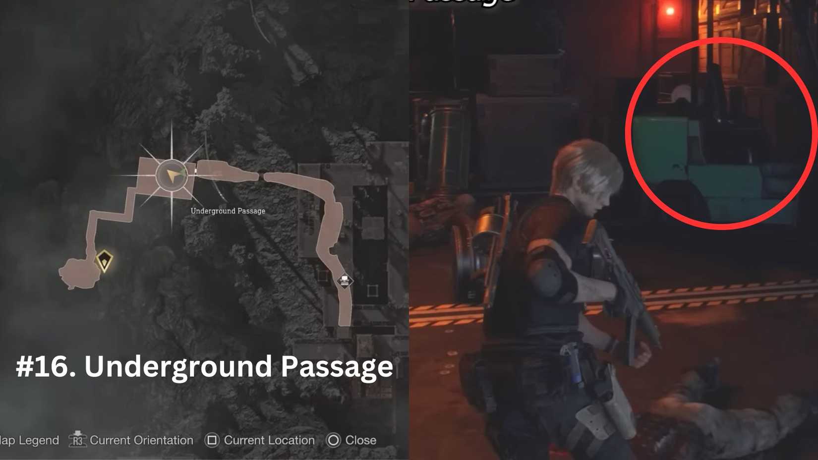 image showing the 16th location of the clockwork castellan in the re4 remake. 