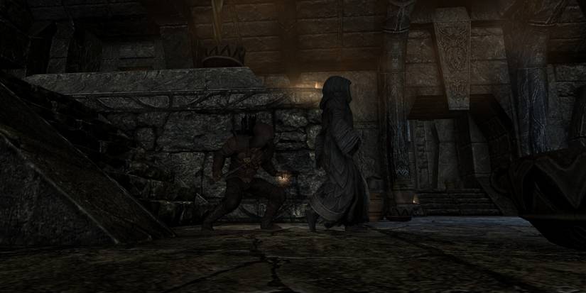 Skyrim Assassins Blade Perk used on High Hrothgar monks