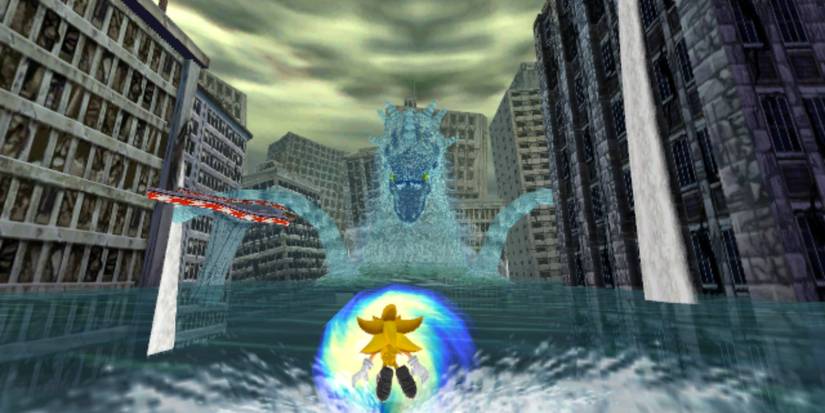 Super Sonic facing Perfect Chaos