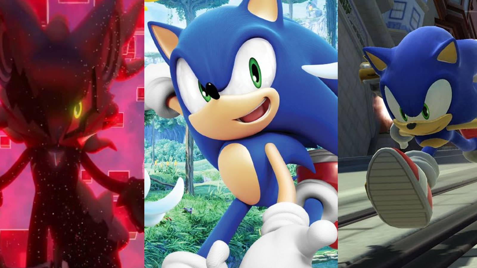 Infinite levitating; Sonic running and smiling; Sonic running from a truck