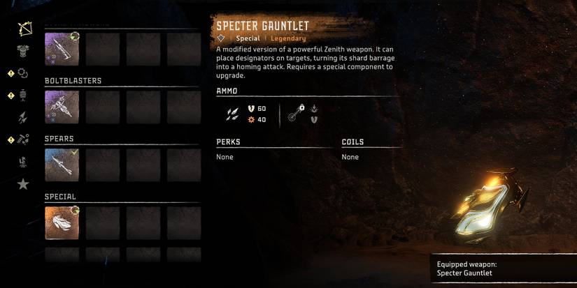 Specter Gauntlet weapon information 
