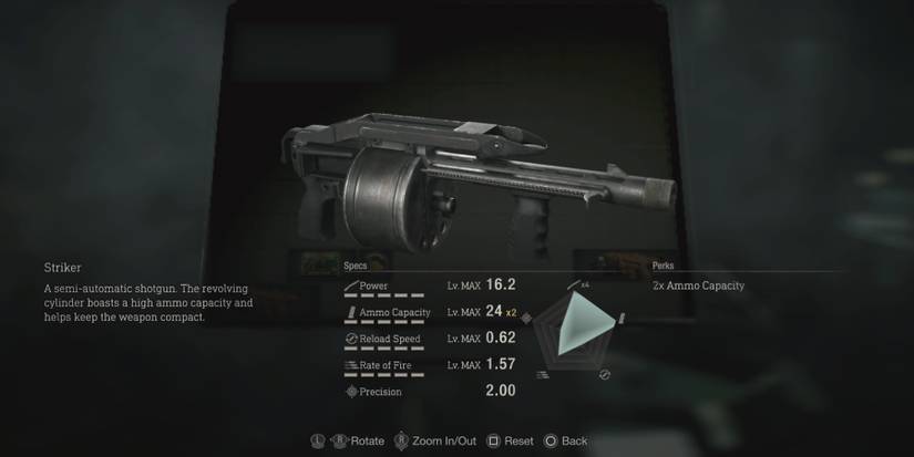 The Striker shotgun in Resident Evil 4 remake