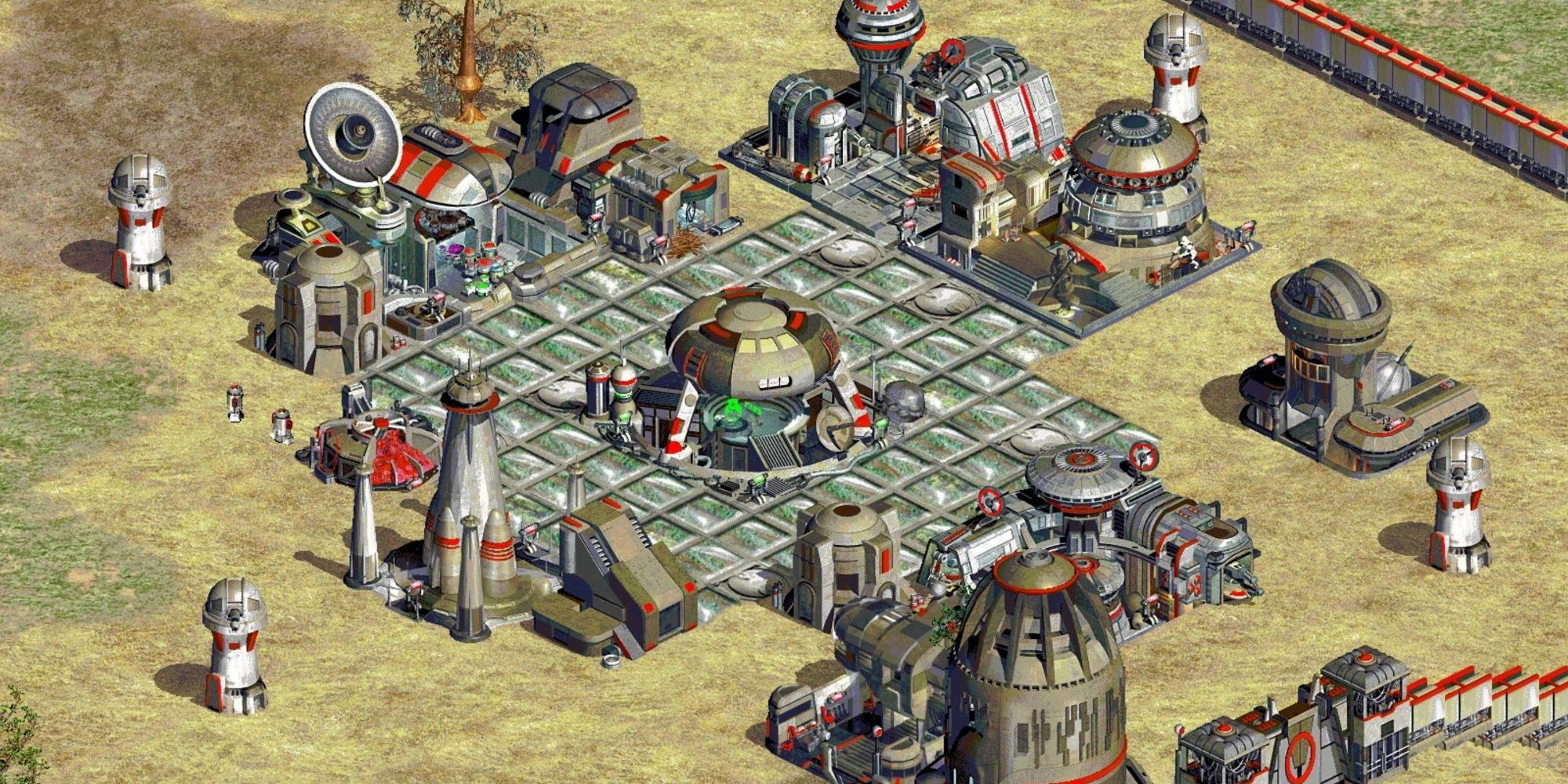 Star Wars Galactic Battlegrounds overhead view of desert town