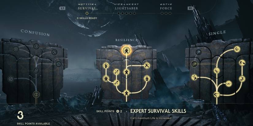 reslilience skill tree in Star Wars Jedi: Survivor