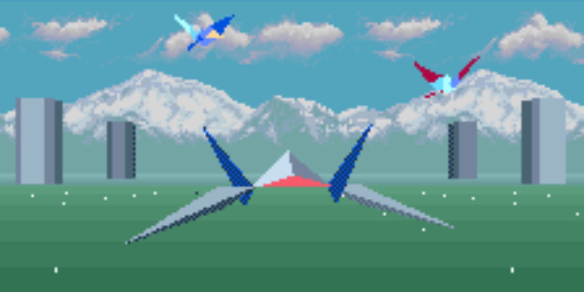 An Arwing flying in Star Fox