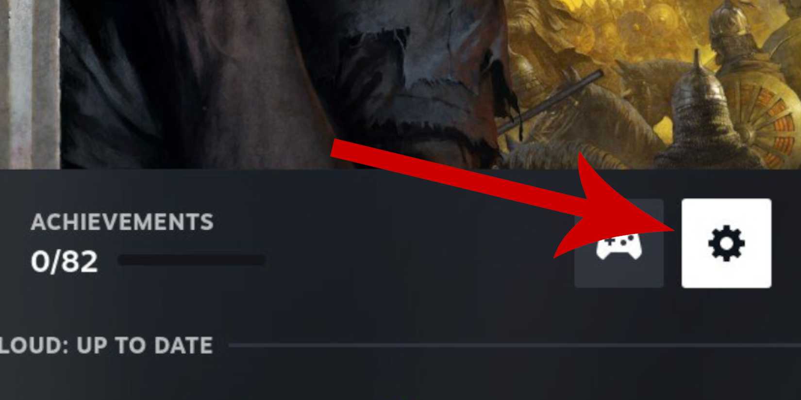 Steam Deck cogwheel on the gaming screen