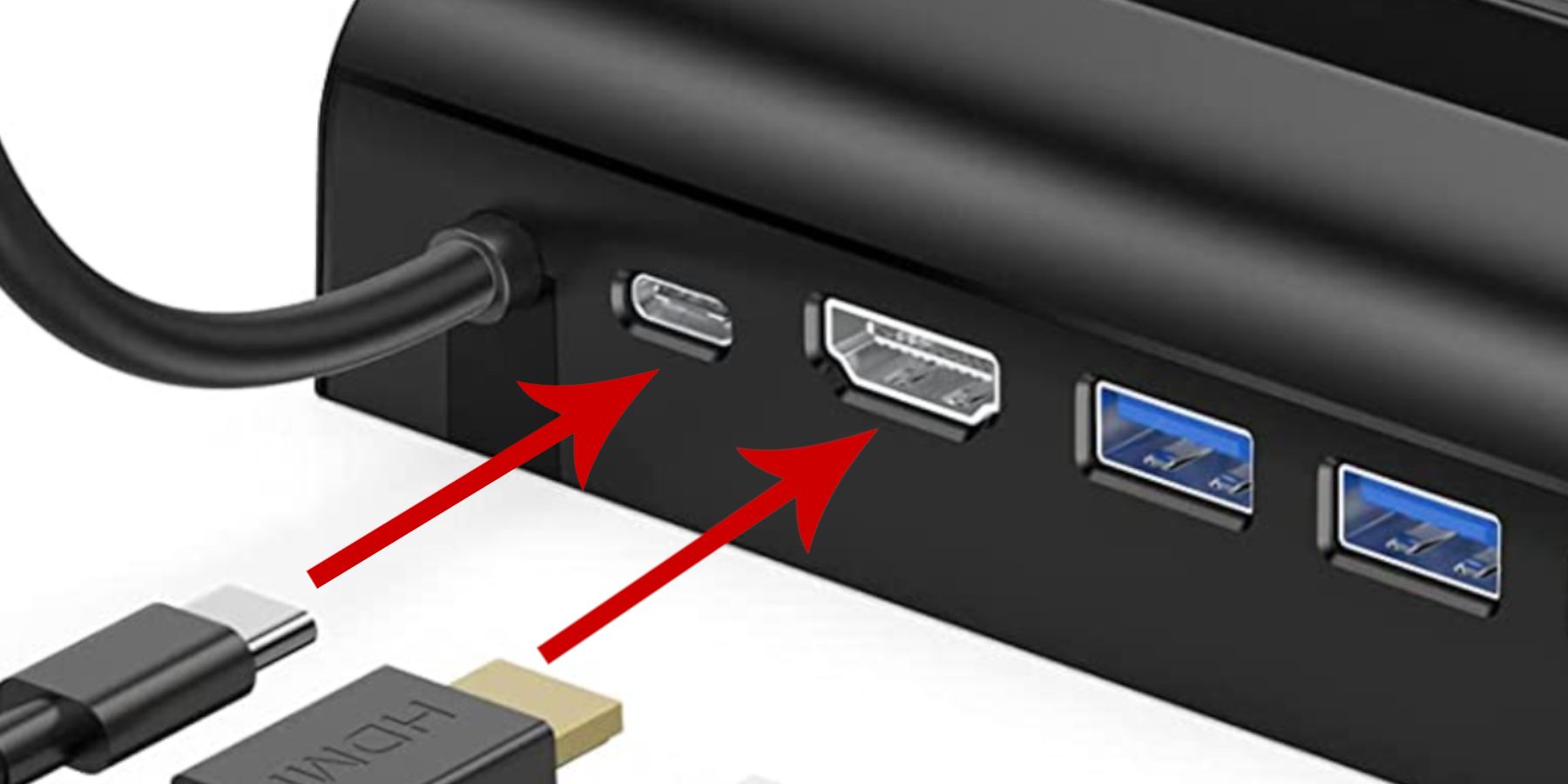 Steam Deck Docking Station HDMI and USB C slots