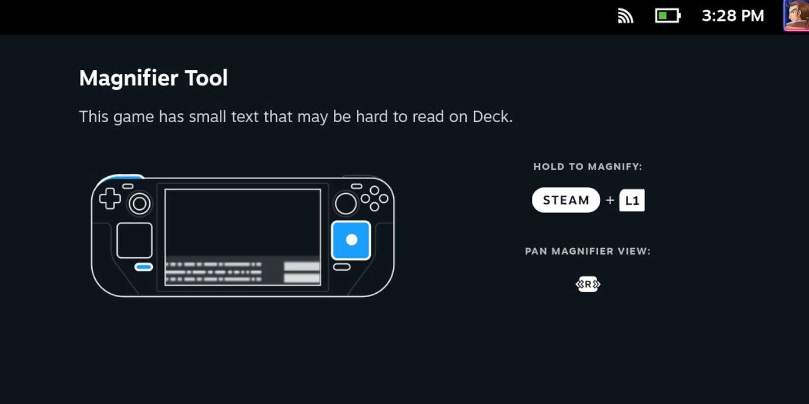 Steam Deck magnifier tool